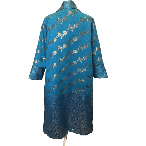 Vintage Victoria’s Secret Gold Label Brocade Jaquard Robe One Size Gold Metallic - Picture 8 of 13